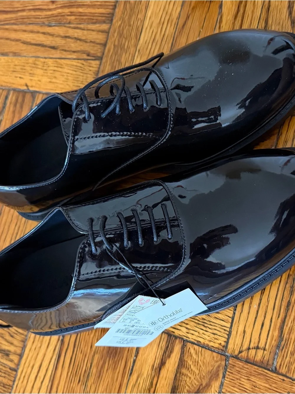 Zara Black Patent Leather Oxford Shoes